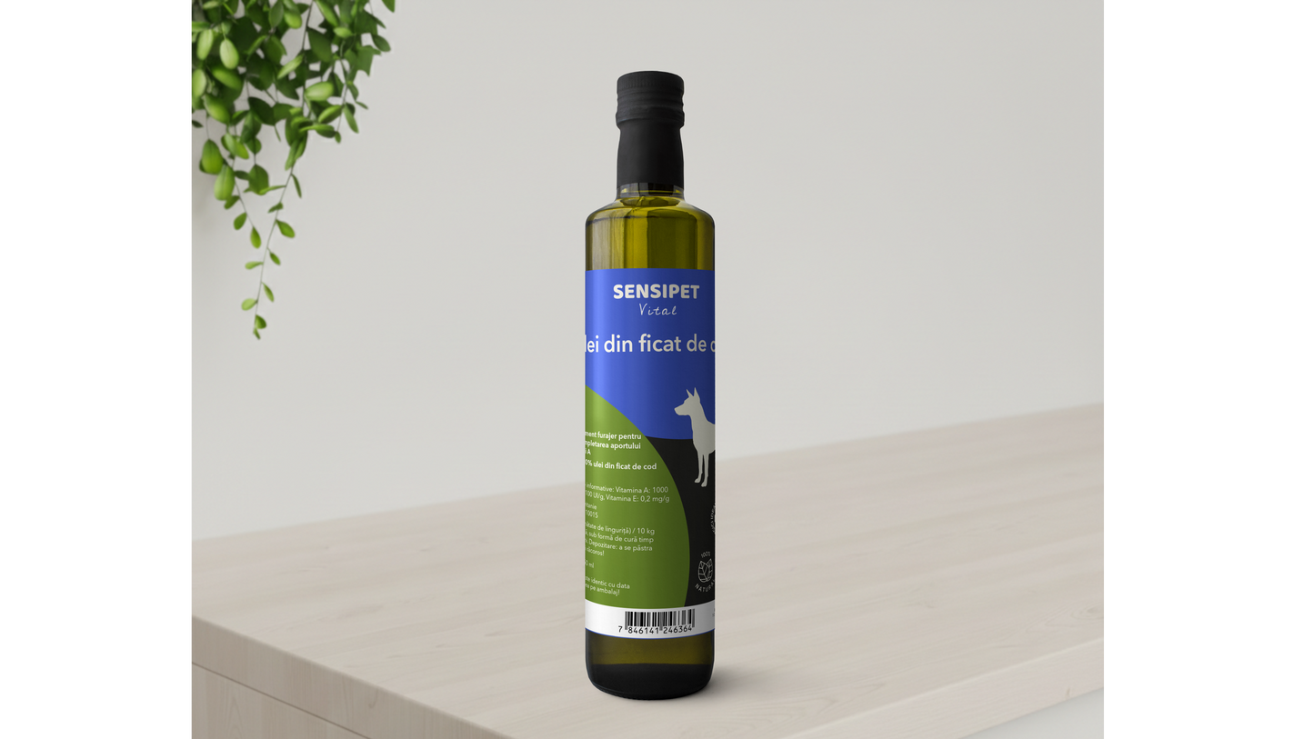 Ulei din ficat de cod pentru câini - sursă naturală de vitamine A și D